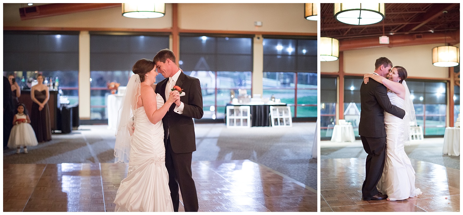 bride and groom first dance
