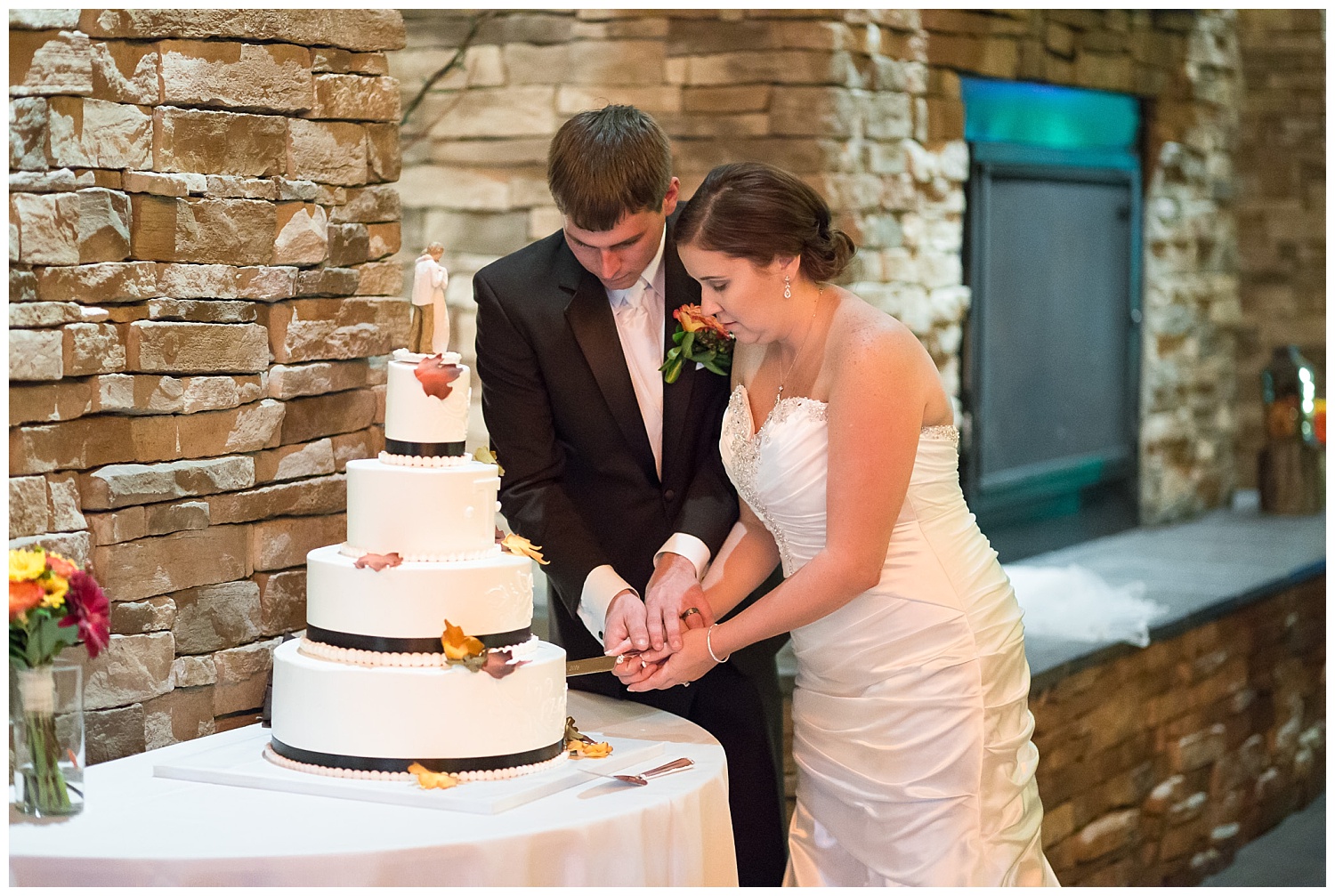 cutting the cake