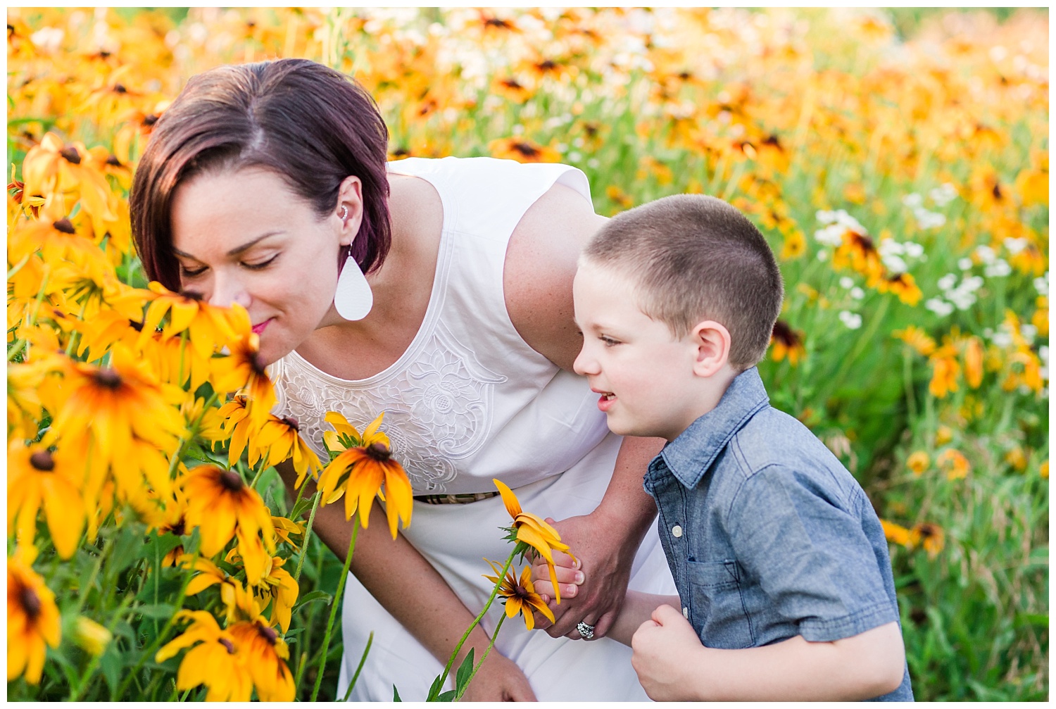 lititz pa wildflower field mother son flowers