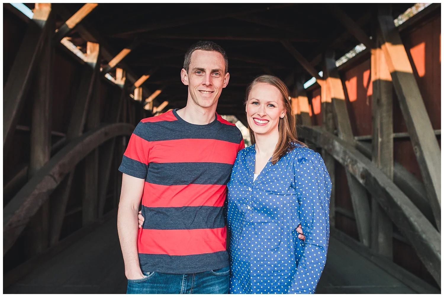 Erb’s Mill Covered Bridge, couple picture, portrait, Lititz pa