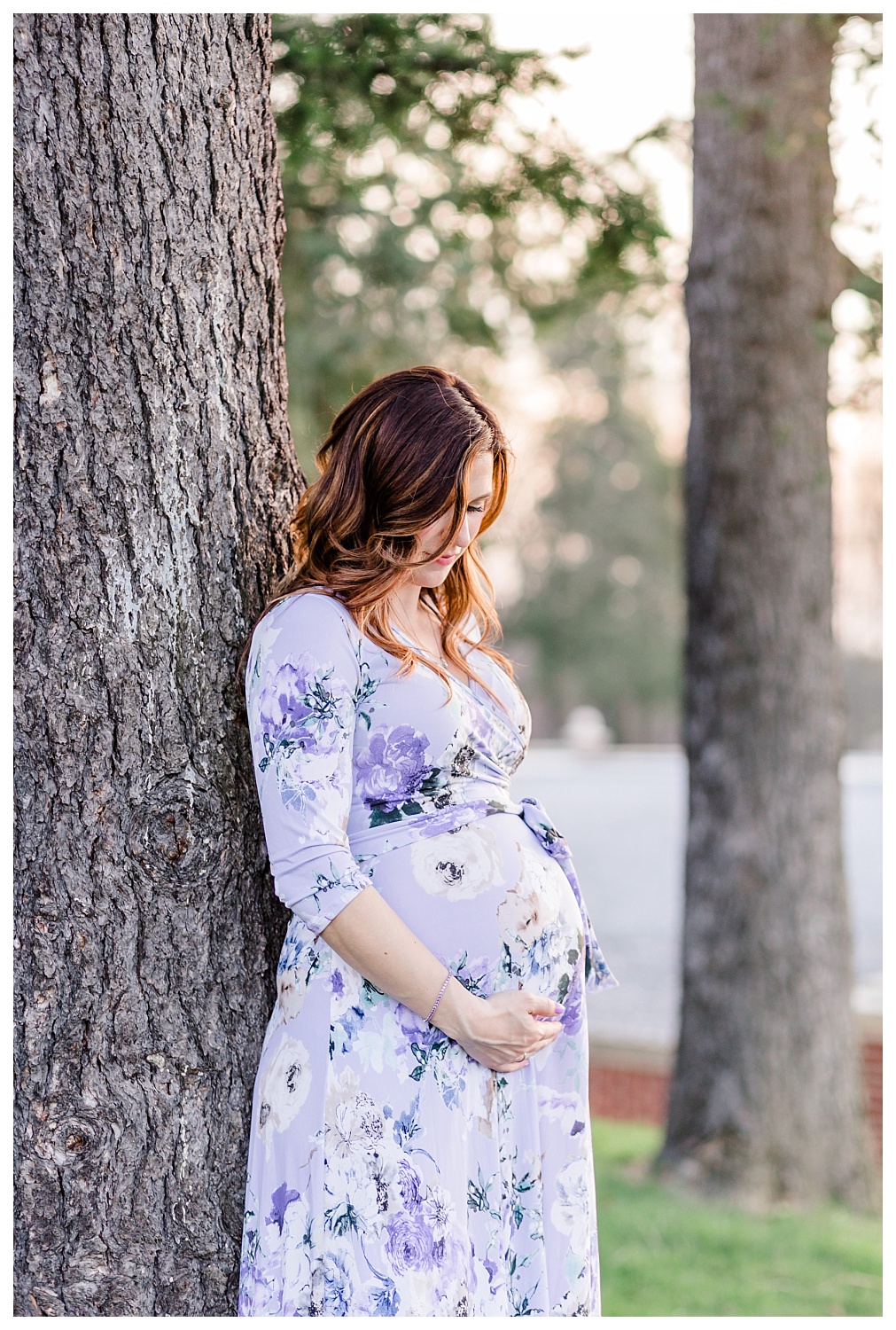 sunset spring maternity session