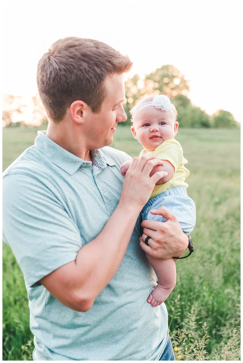 lancaster county, pa, sunset family session, dad and baby