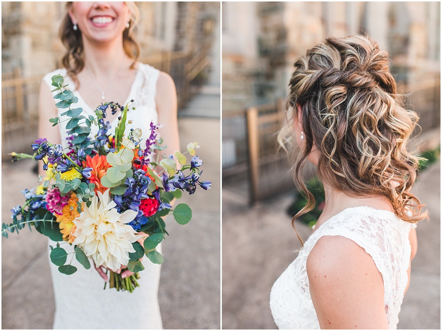 Lancaster PA fall wedding, bridal portrait, hair and flowers