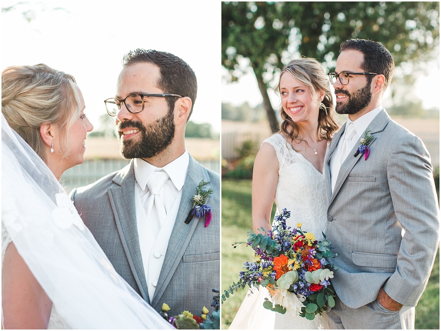 Lancaster PA fall wedding, bride and groom portrait