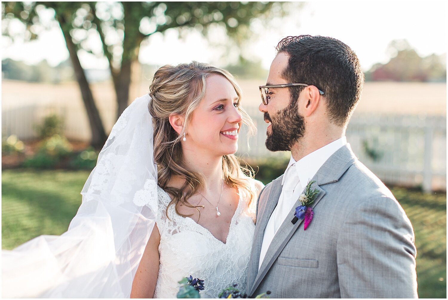 Lancaster PA fall wedding, bride and groom, portrait, veil