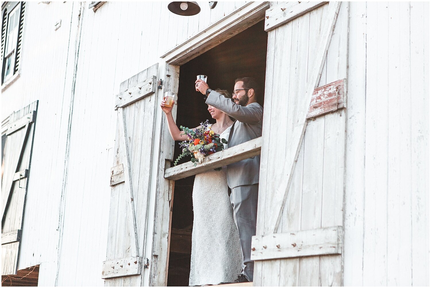 Lancaster PA wedding, barn, farm, wedding toasts, bride and groom