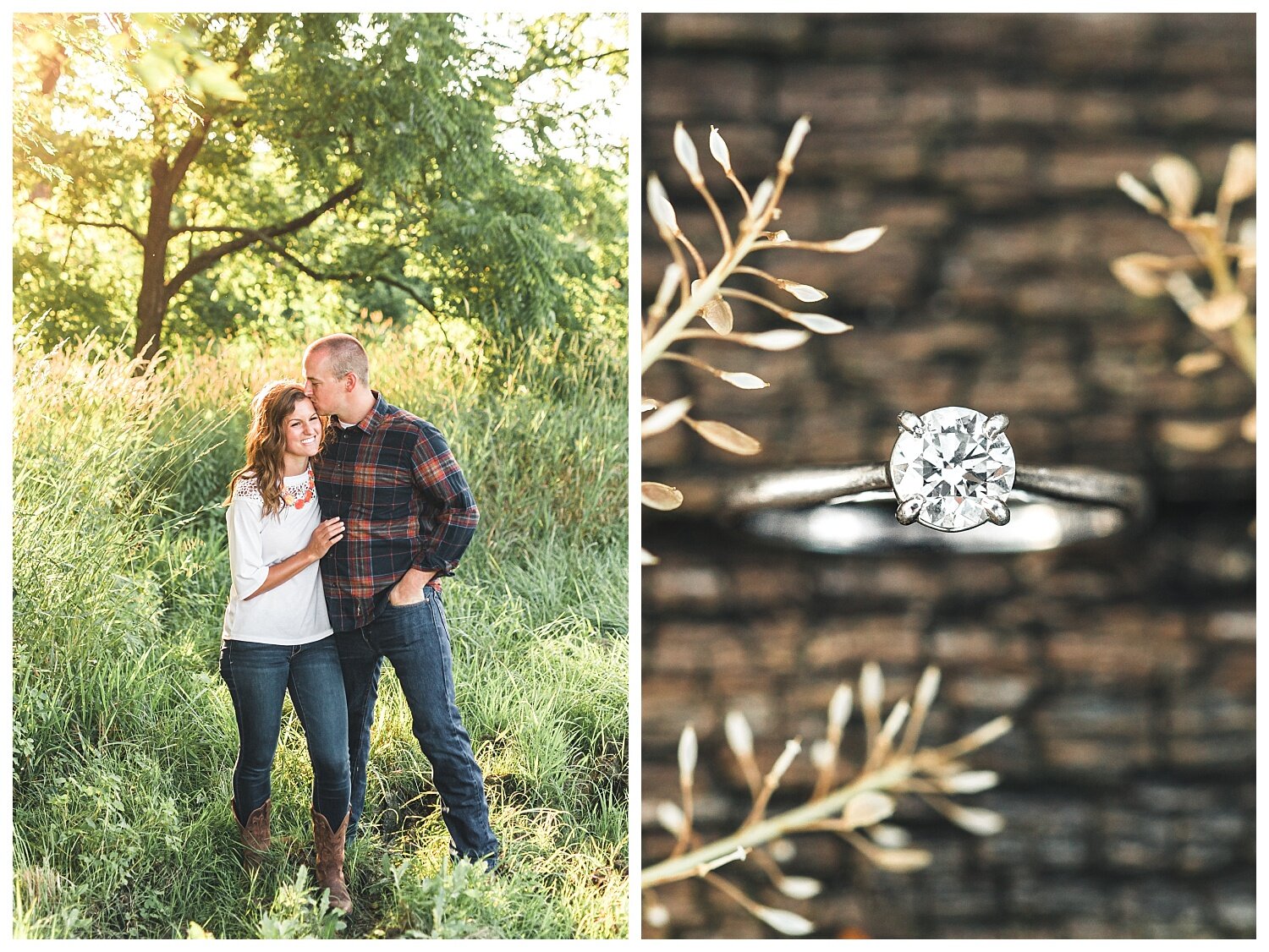 Lititz, PA sunset engagement session, engagement ring