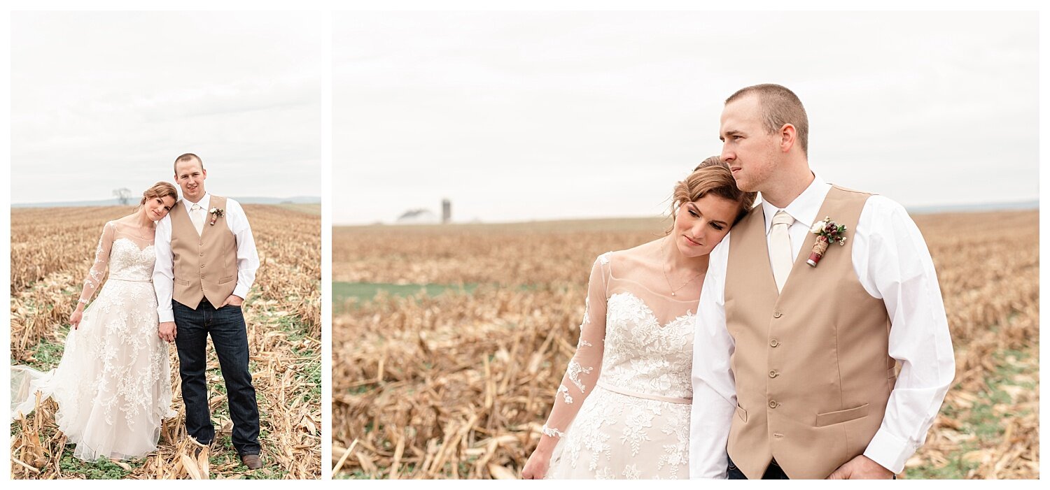 Springside Barn wedding, Lancaster Pennsylvania, bride and groom, field