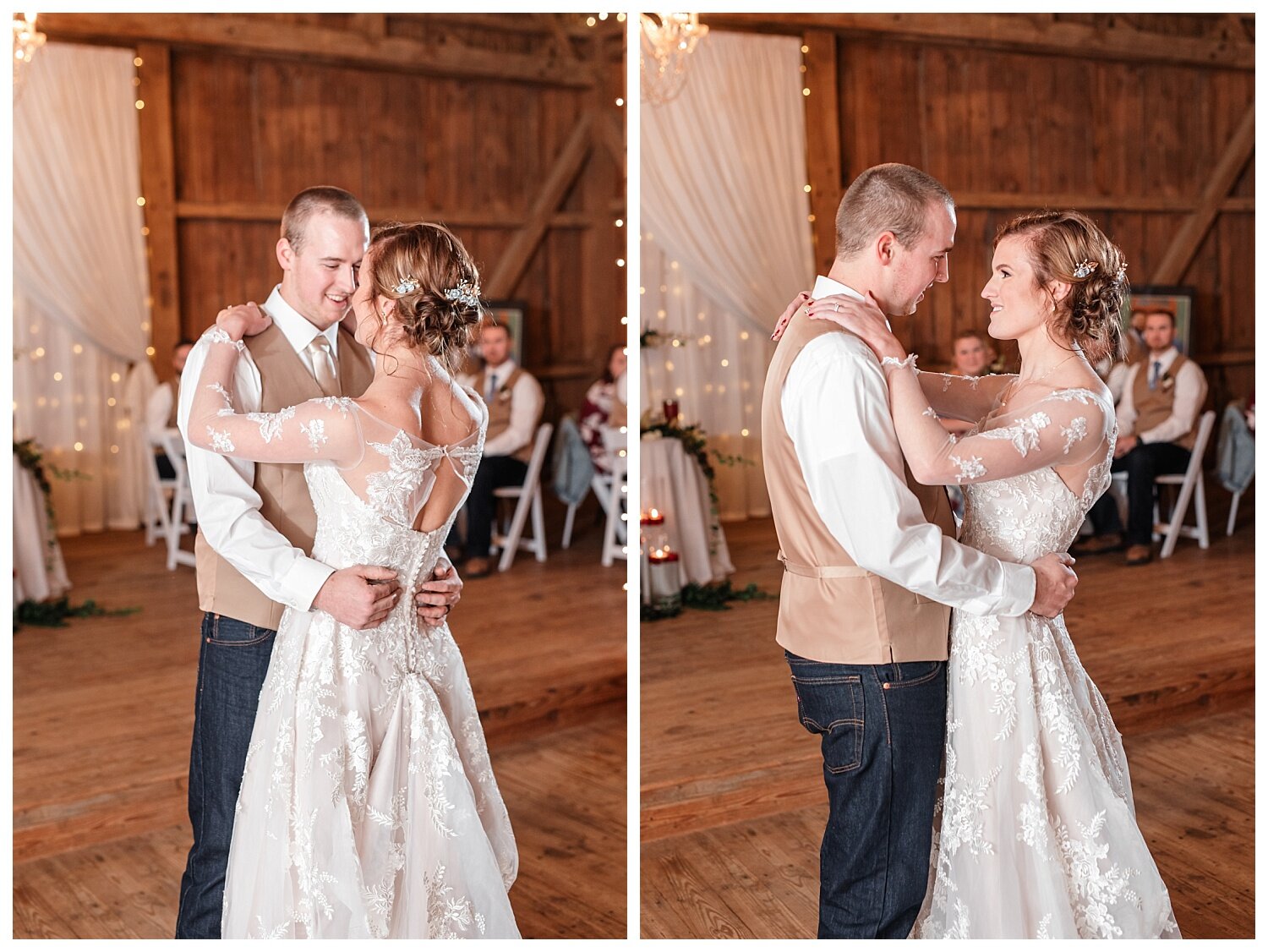 Springside Barn wedding, Lancaster Pennsylvania, pa wedding venue, barn, twinkle lights, bride and groom dance