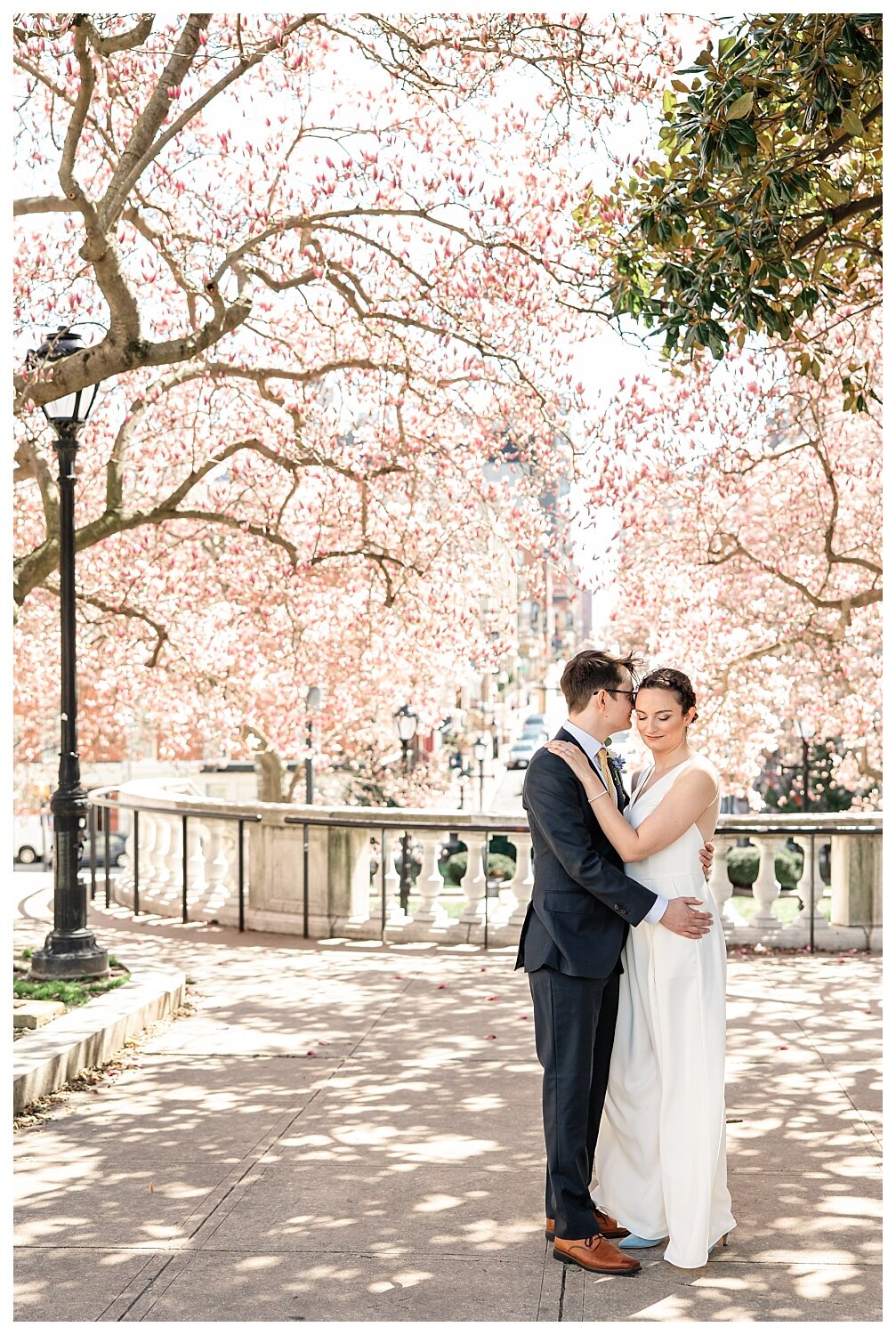 Mount Vernon Baltimore Maryland Spring Wedding Bride and Groom