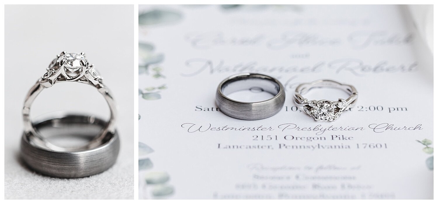 Lancaster, PA wedding, bridal details, wedding rings