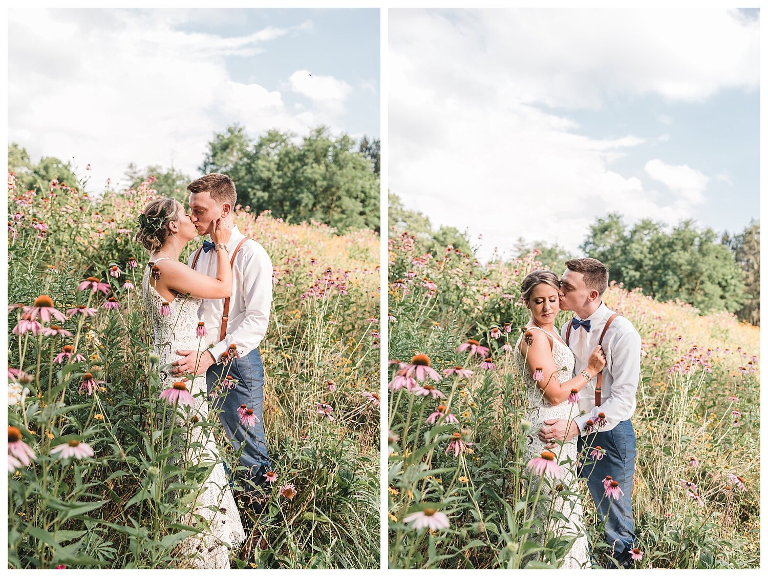 The Mill at Manor Falls wedding, Millersville, PA, bride and groom portraits, wildflowers