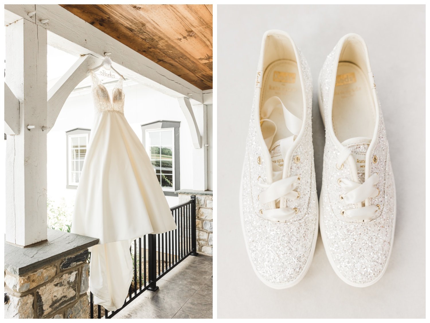 The Barn at Silverstone wedding, wedding dress, bridal sneakers, kate spade wedding shoes, Lancaster, PA