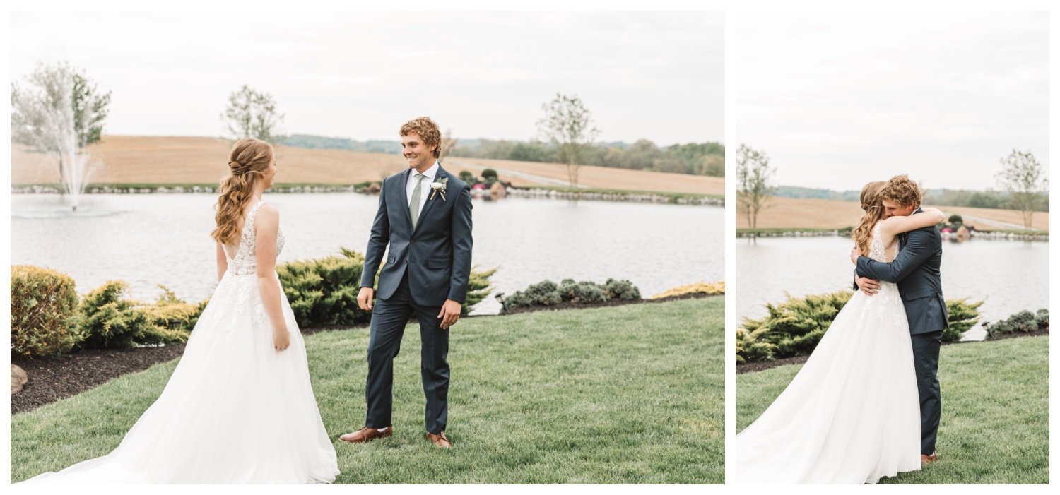 Harvest View Barn at Hershey Farms Wedding, bride and groom First Look