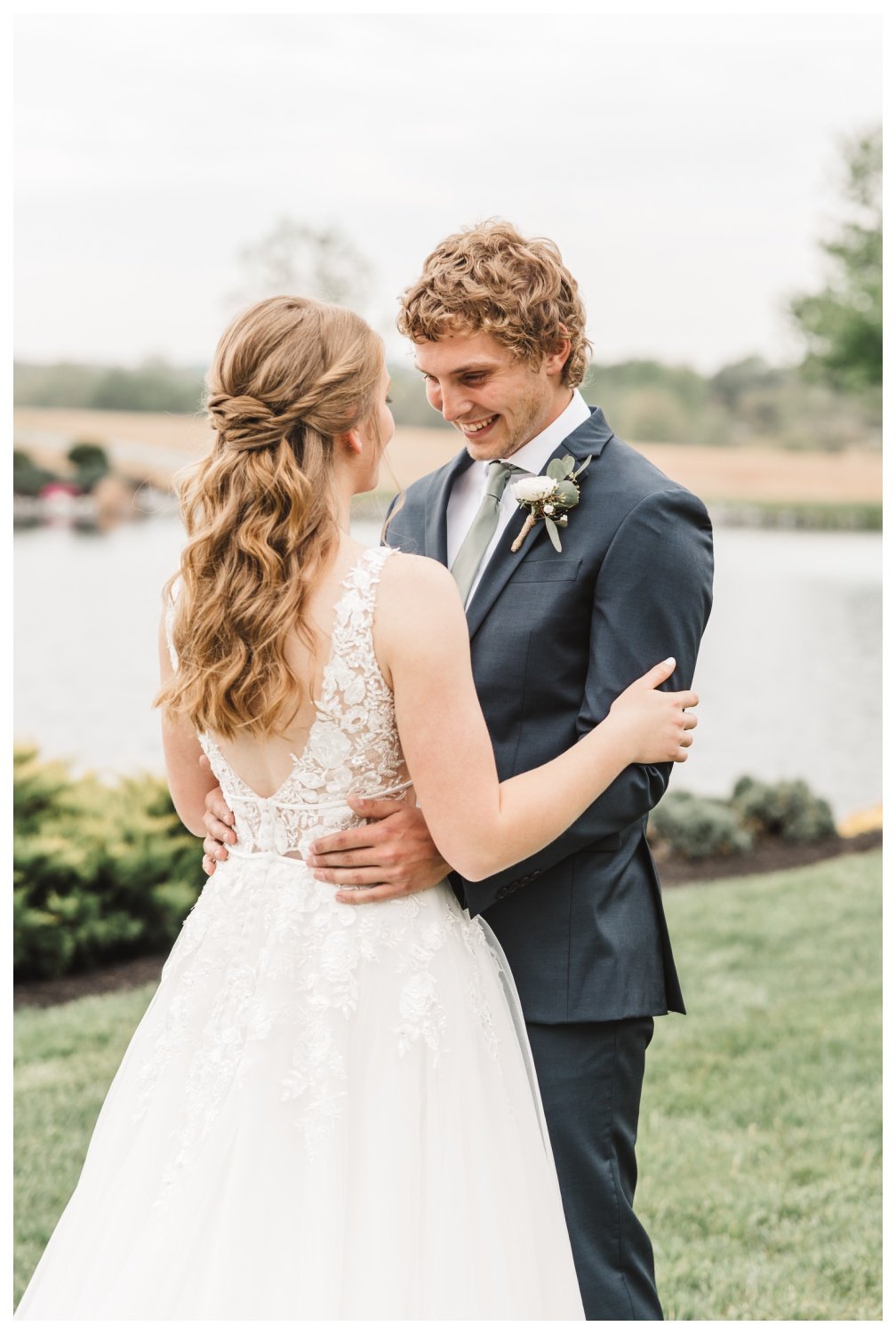 Harvest View Barn at Hershey Farms Wedding, bride and groom First Look