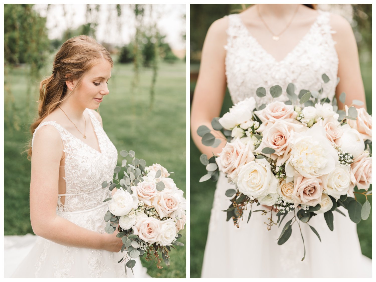 Harvest View Barn at Hershey Farms Wedding, bride portrait, flower bouquet