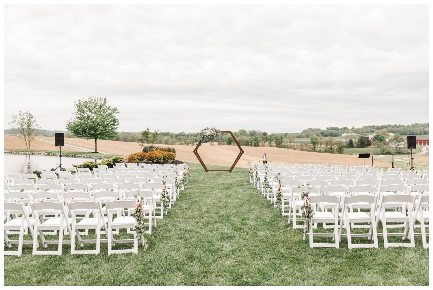 Harvest View Barn at Hershey Farms Wedding, Elizabethtown, PA, outdoor ceremony