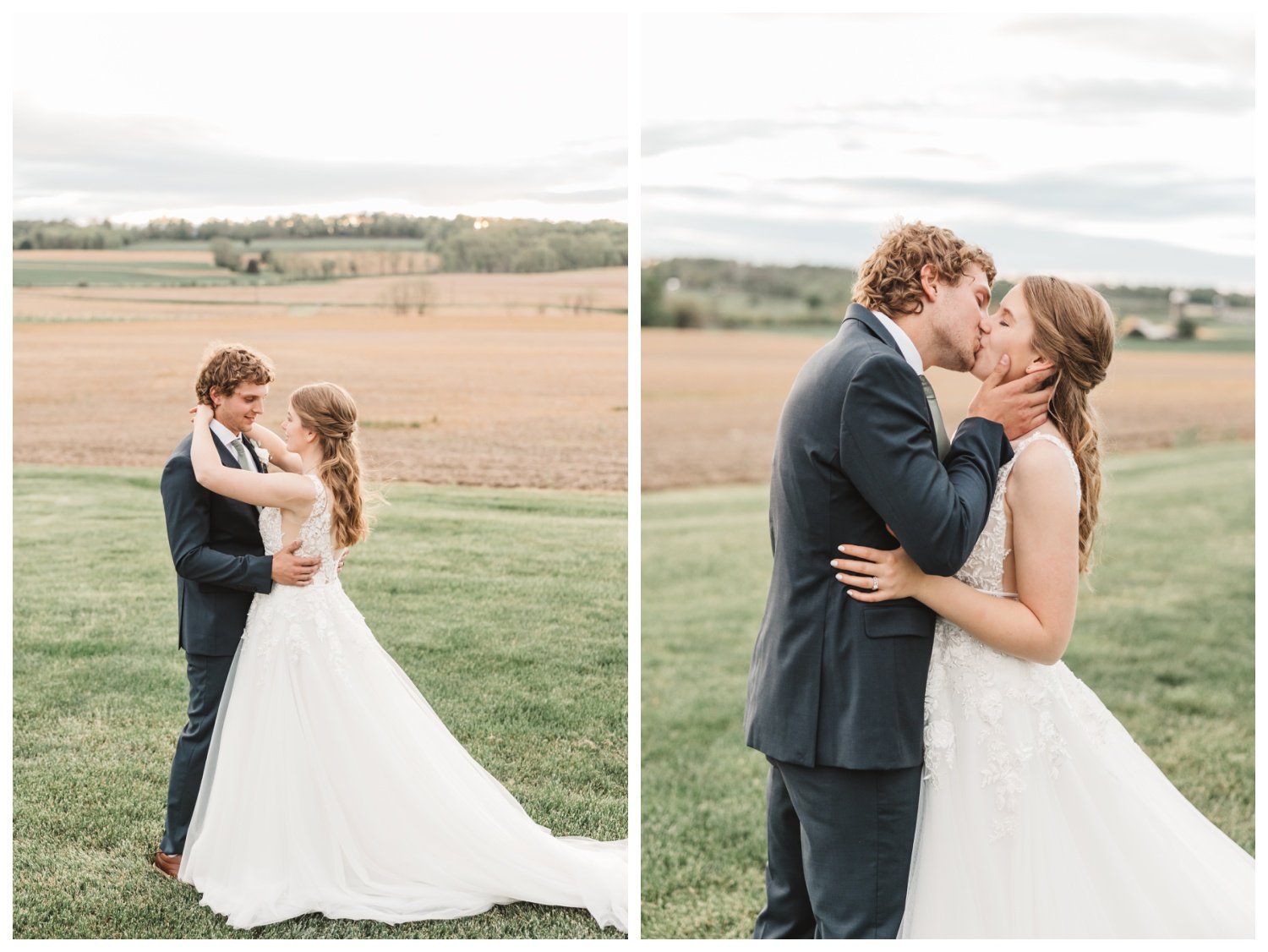 Harvest View Barn at Hershey Farms Wedding, sunset pictures, bride &amp; groom