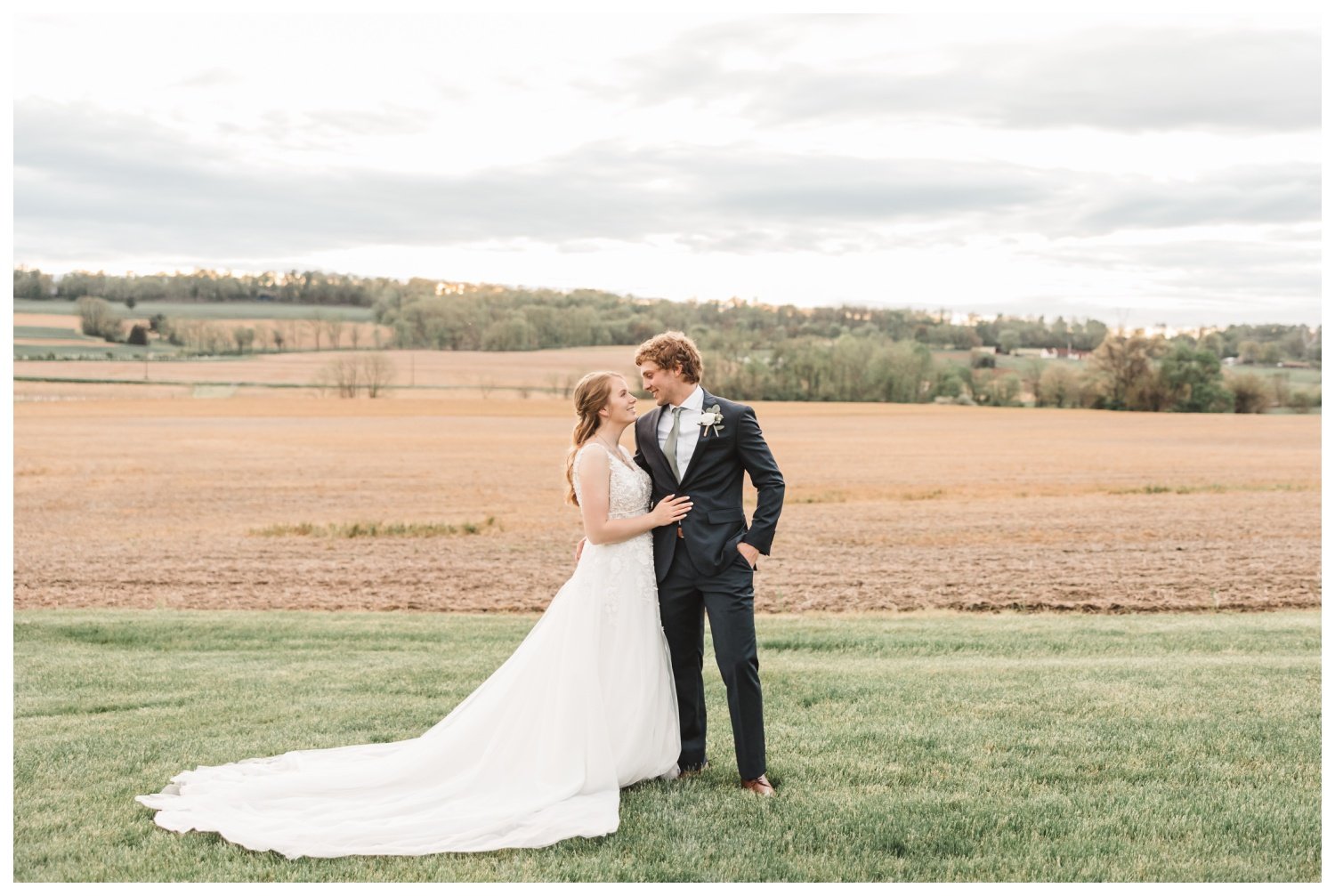 Harvest View Barn at Hershey Farms Wedding, sunset pictures