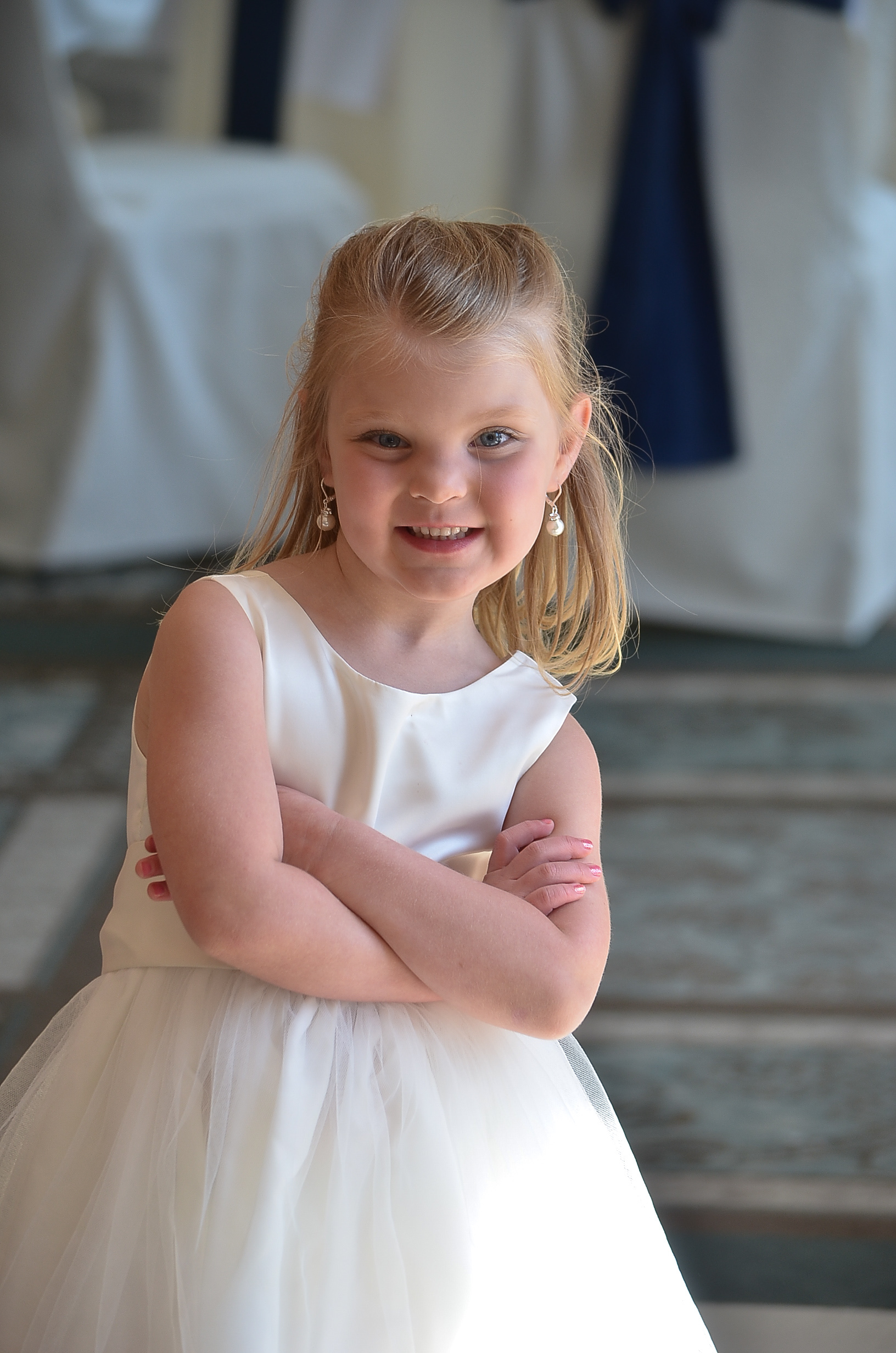 Flower girl posing.