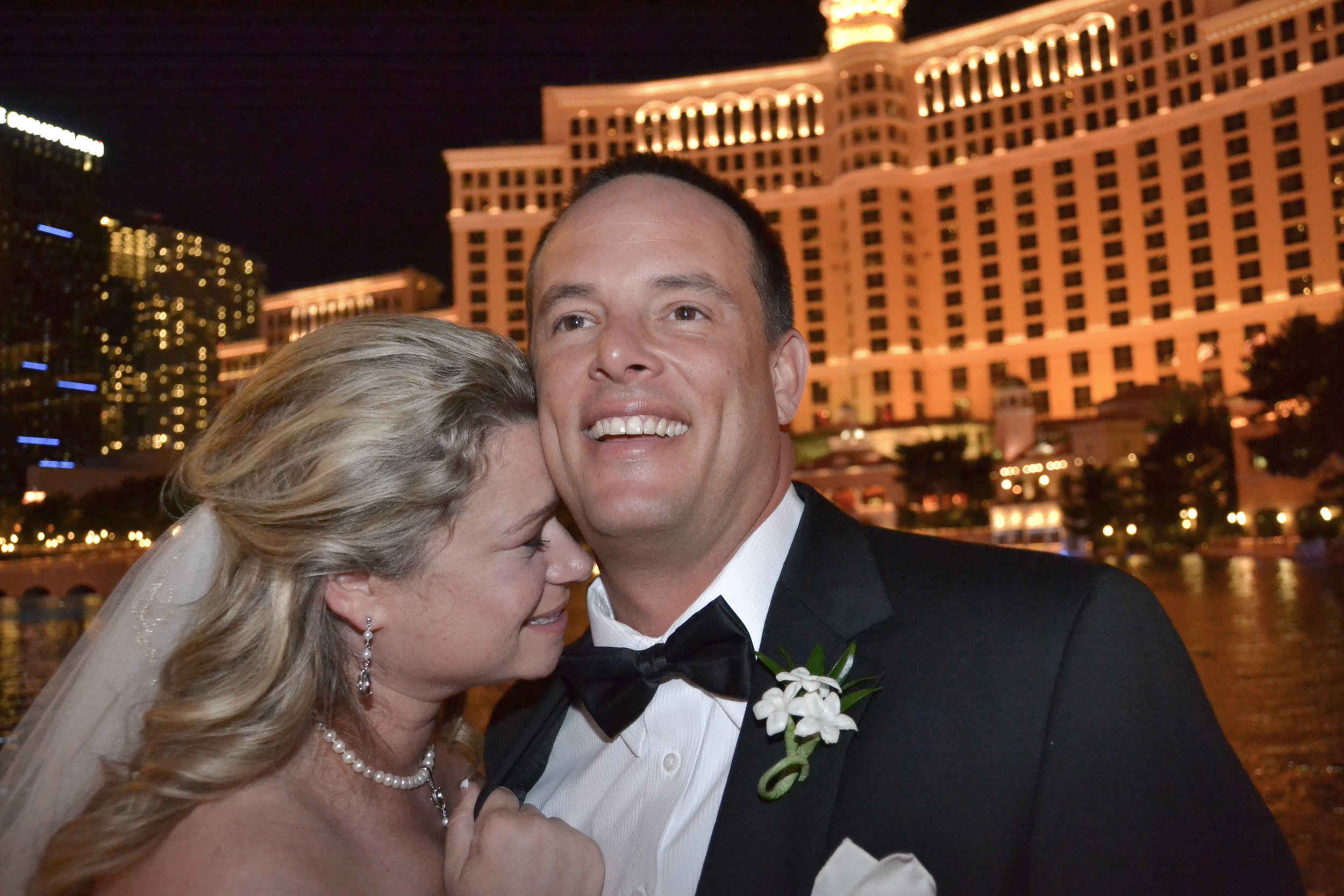 Bride and groom in Vegas.