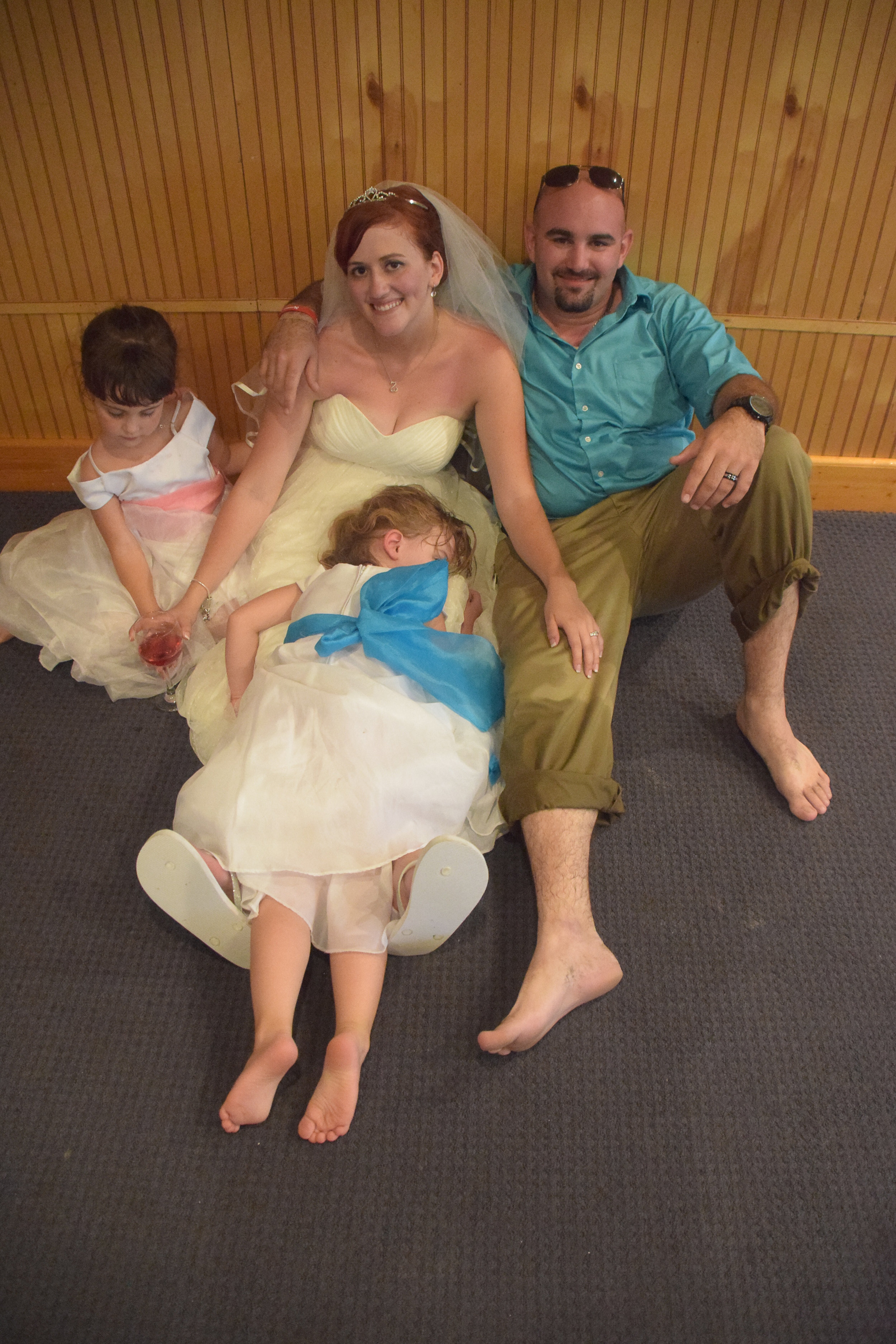 Bride and Groom with kids.
