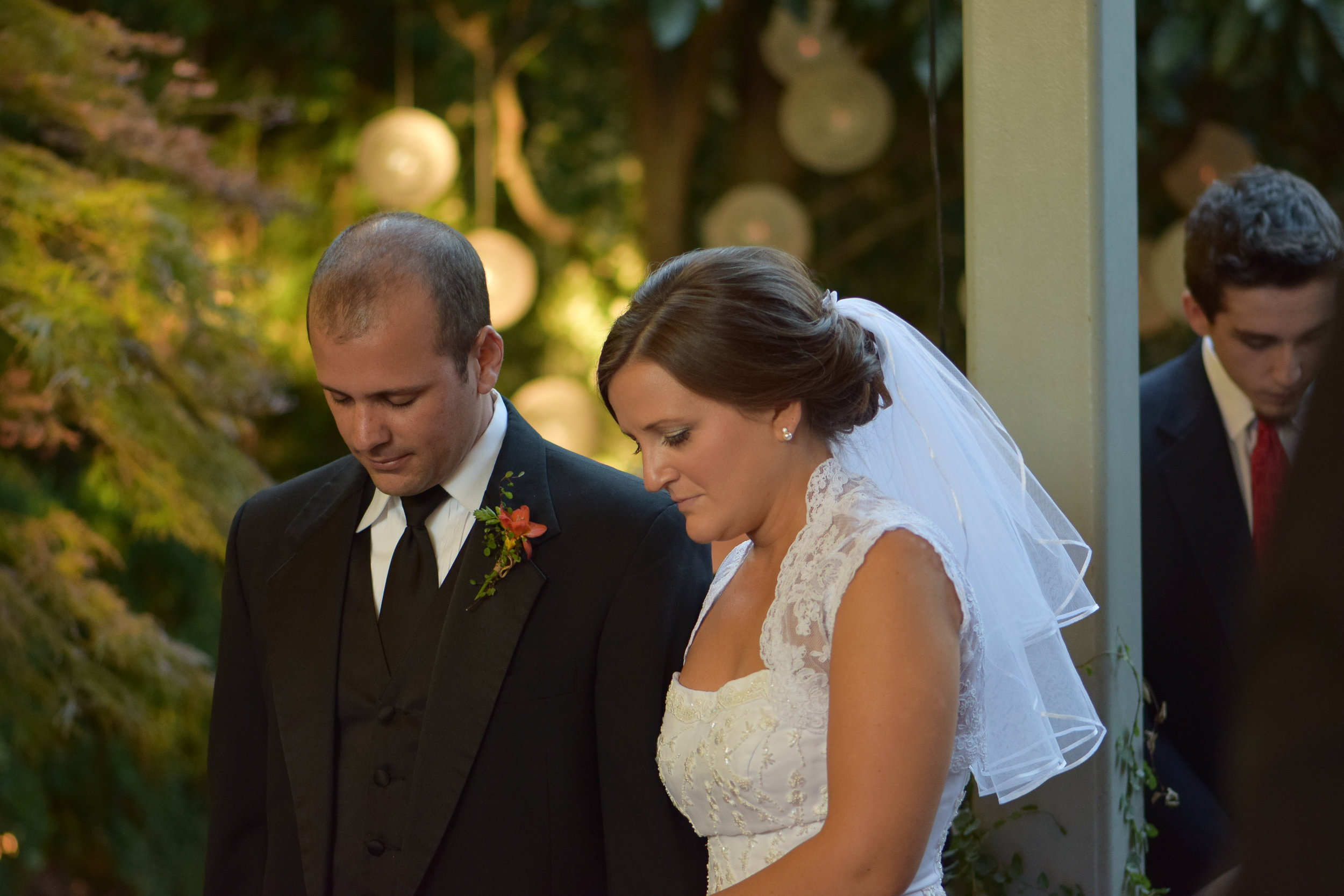 Prayer during ceremony.