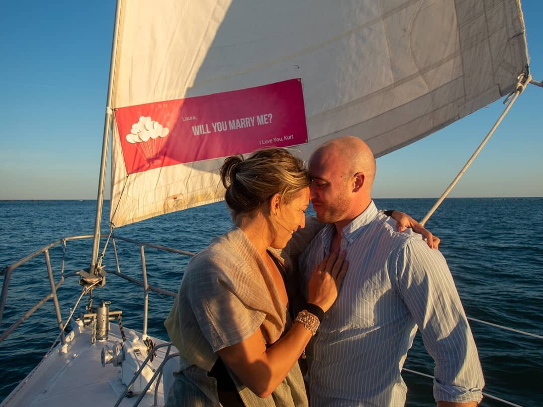 She said &quot;Yes!&quot; Shot a proposal last night on the Blockade Runners Allana sailboat. Couple took a romantic sunset cruise as we posed as tourists. About an hour into the trip the Captain unfurled the jib and a banner asked the question &quot
