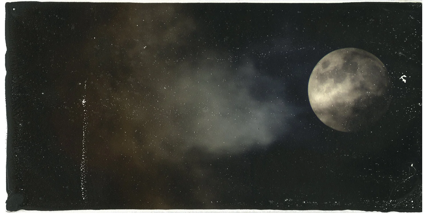 Cirrocumulus with Harvest Moon
