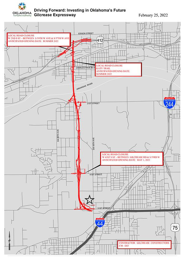 Gilcrease Expressway Extension Map.png