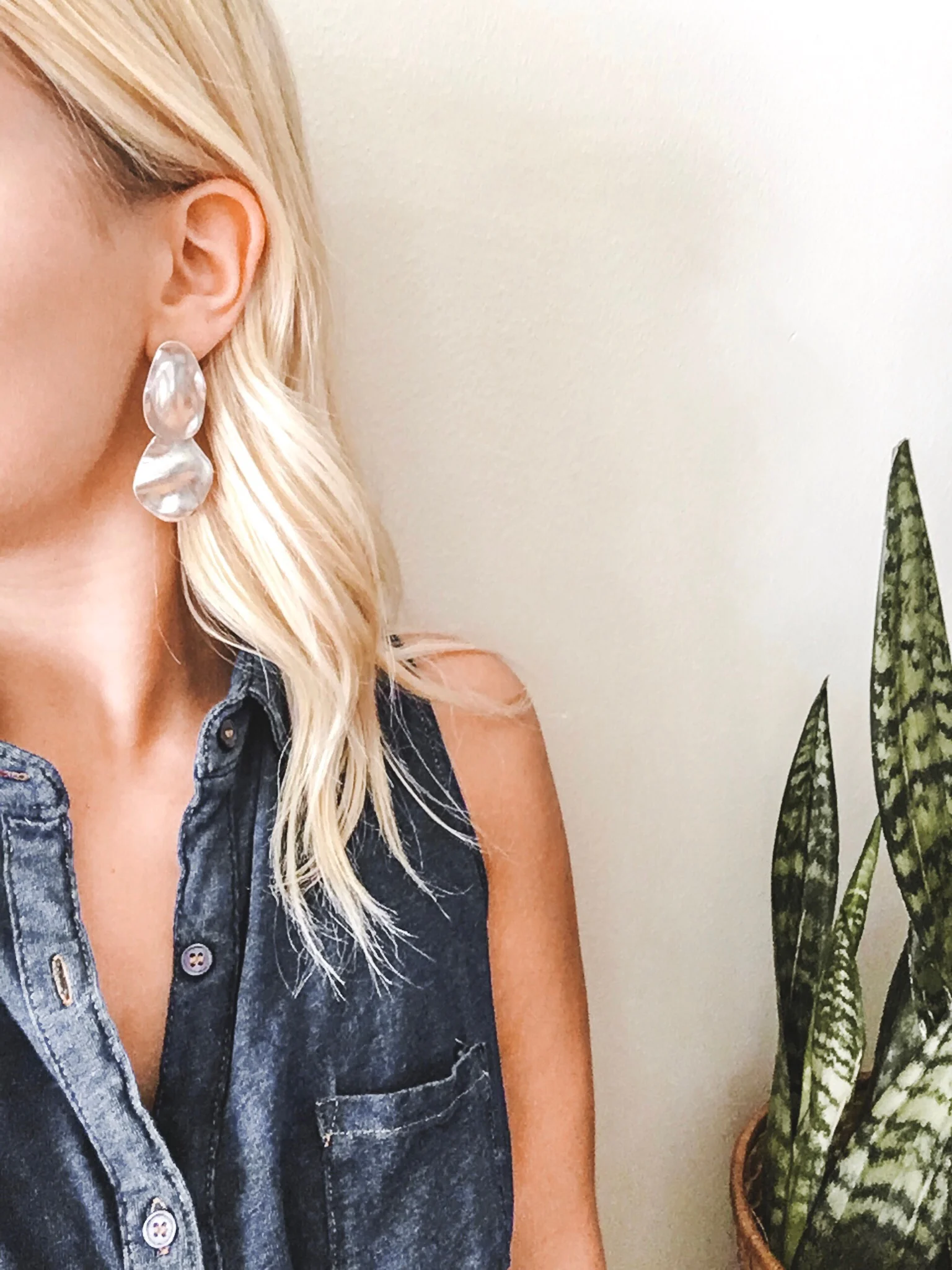 earrings from buffalo exchange, rachel green inspired shirt from goodwill