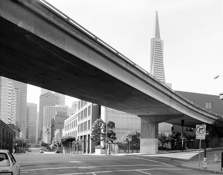 Broadway Onramp - Street Level. Embarcadero Freeway San Francisco, 1990