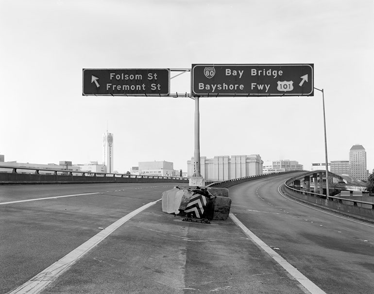 Folsom Street/Bay Bridge Exits - Upper Level. Embarcadero Freeway San Francisco, 1990