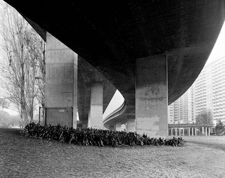 Washington Street on/off ramps - Ground Level. Embarcadero Freeway San Francisco, 1990