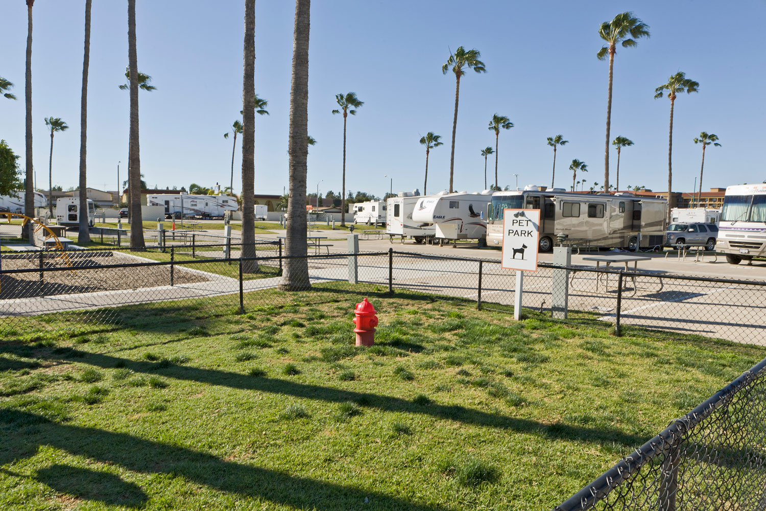 Pet Area. Anaheim Resort RV Park. CA