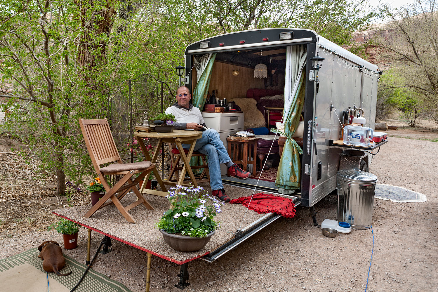 Bill on his Veranda. Moab, UT