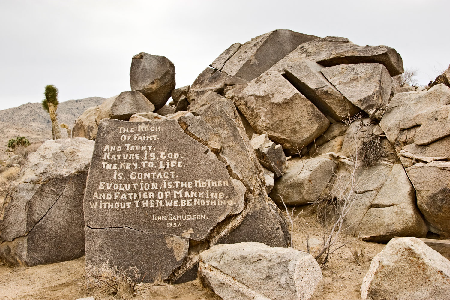 Rock of Faiht (sic). Samuelson's Rocks. Joshua Tree National Park, CA