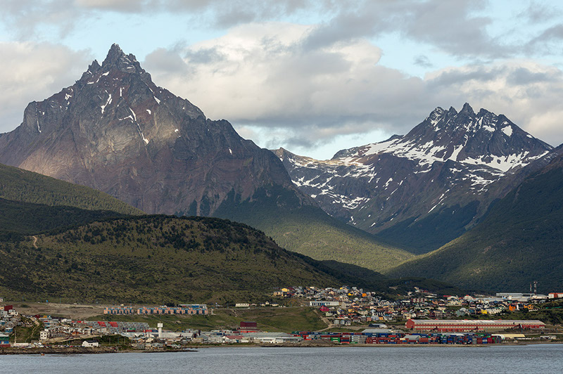 Monte Olivia, Uschria. Argentina. Departure point for Antarctica