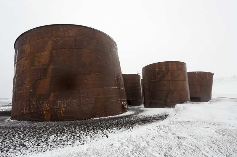 Whale Oil Holding Tanks. Deception Island, Antarctica