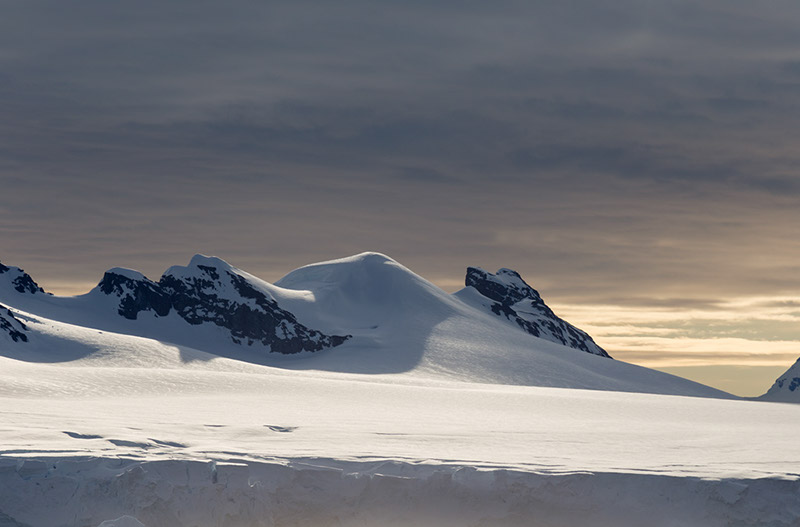 Evening Light on Glacier. Neko Bay, Antarctica