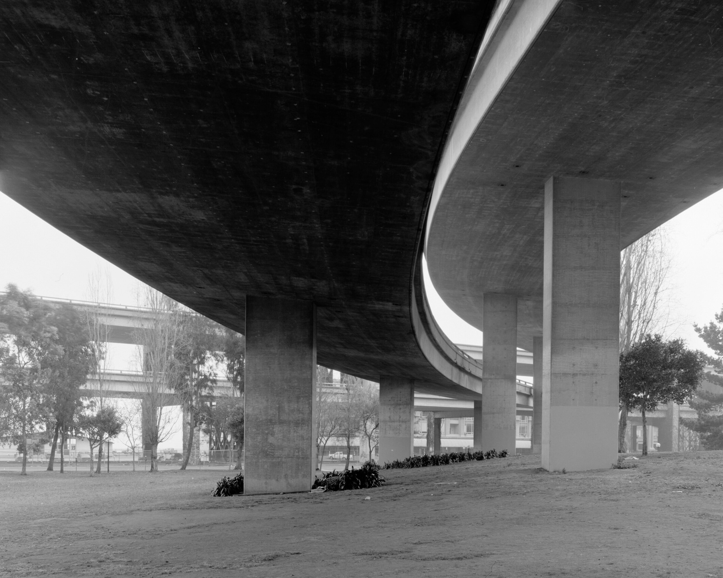 Washington St./Clay St, Off/Onramps. Ground Level. Embarcadero Freeway, 1990.