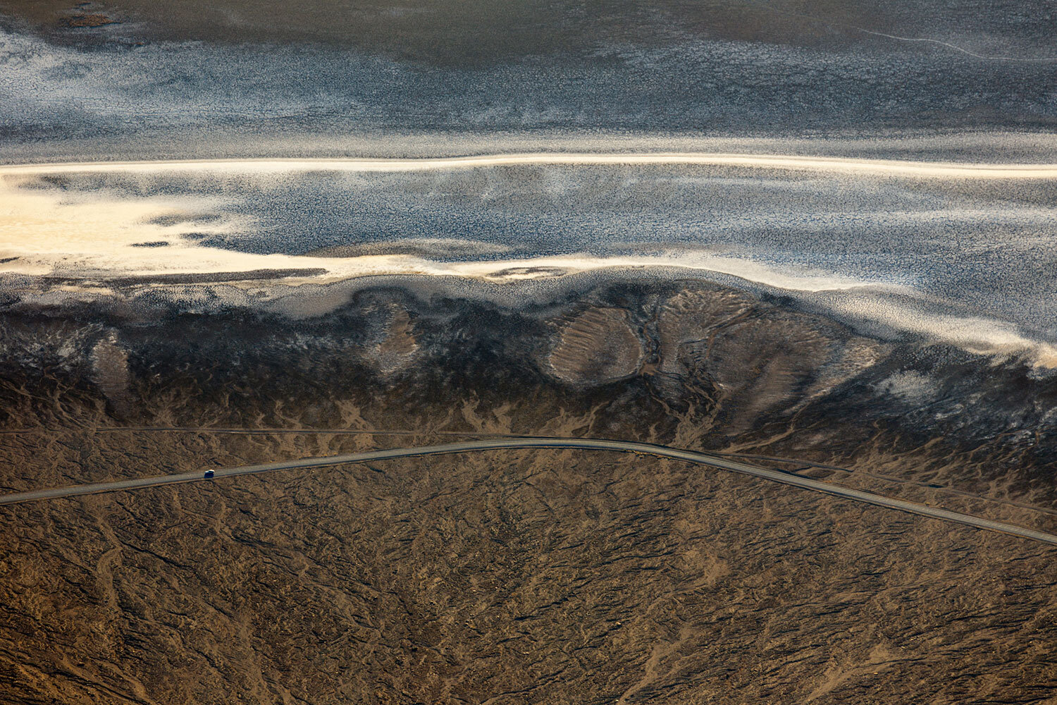 Alluvial Fan Meets Salt Pan. Dante's View, Death Valley National Park, CA. 2017