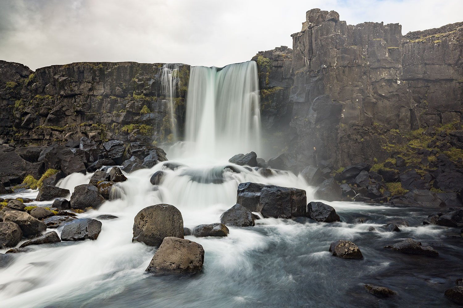 Öxarárfoss Waterfall. Thingsvellir National Park.. Iceland. 2022