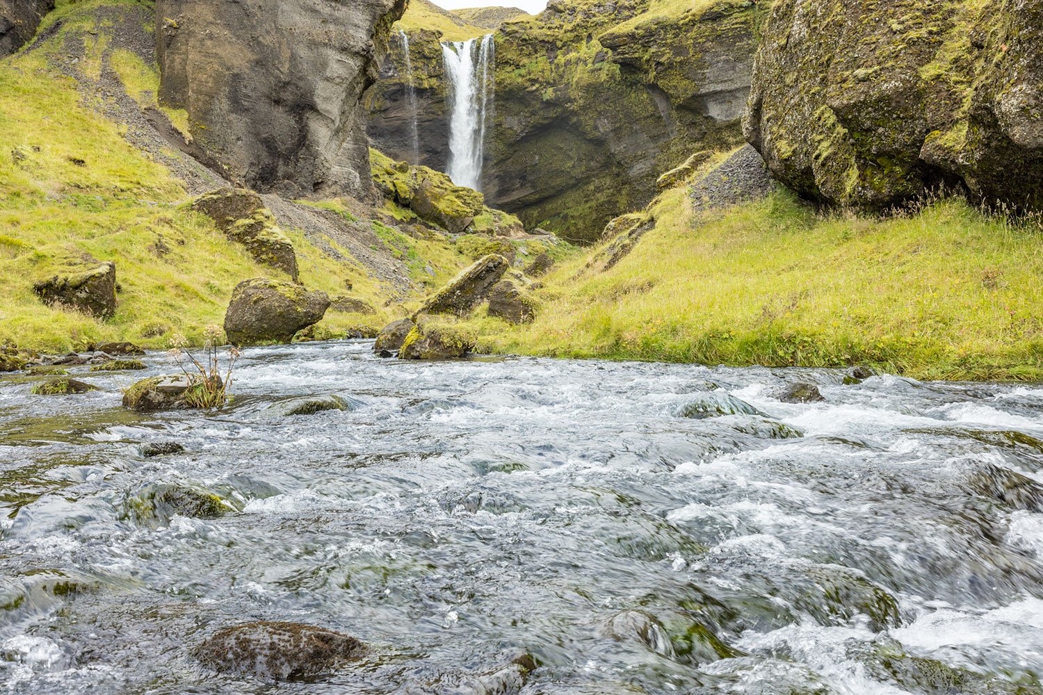 Kvernufoss Waterfall. Iceland, 2022