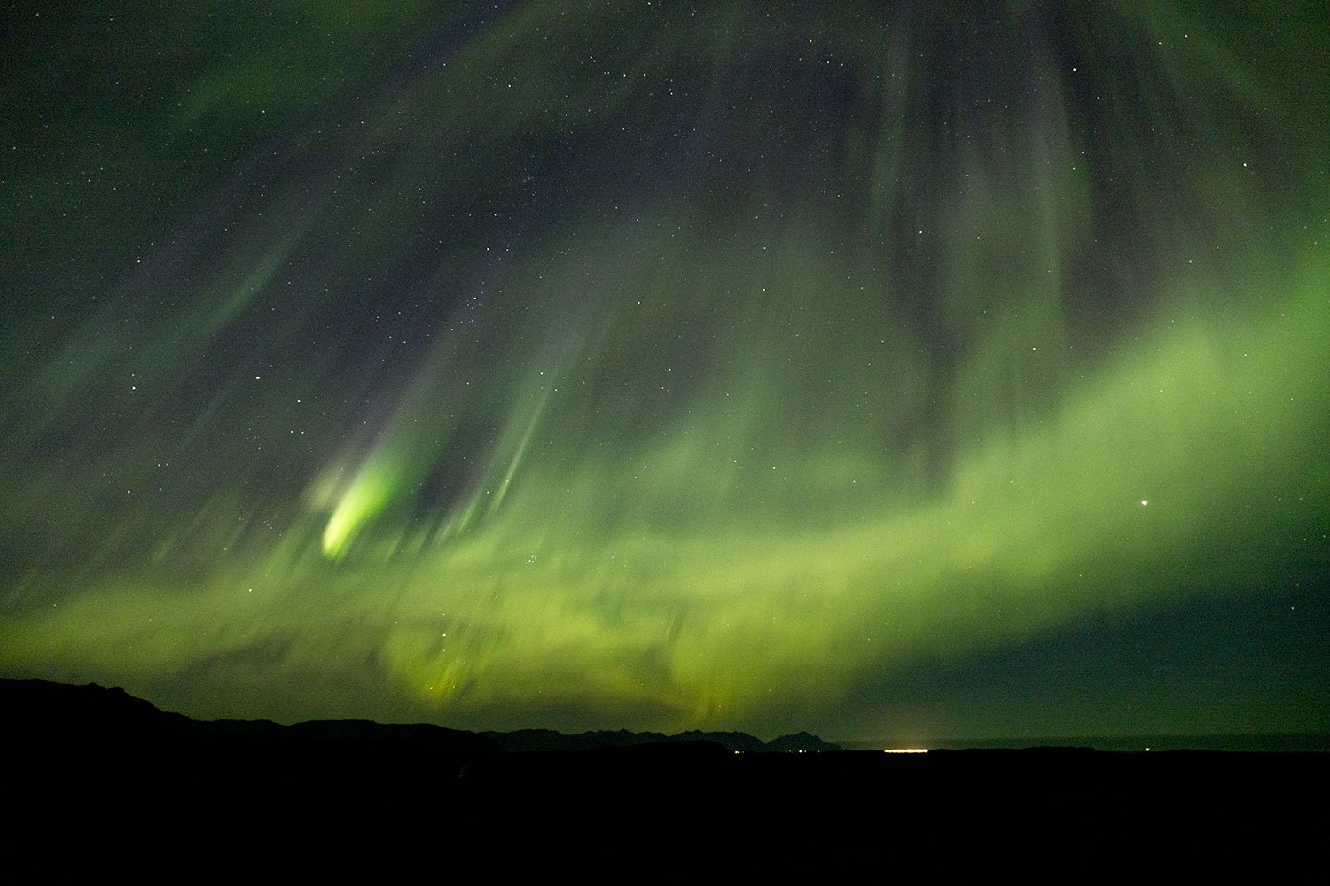 Aurora Borealis, Heinabergslón Glacier Lagoon. Iceland, 2022