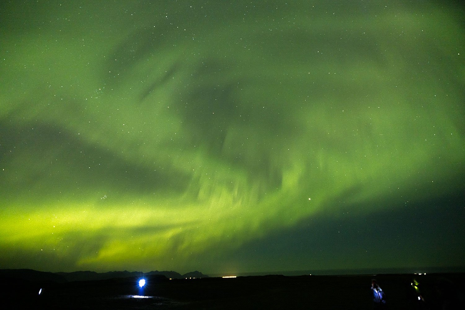 Aurora Borealis, Heinabergslón Glacier Lagoon. Iceland, 2022