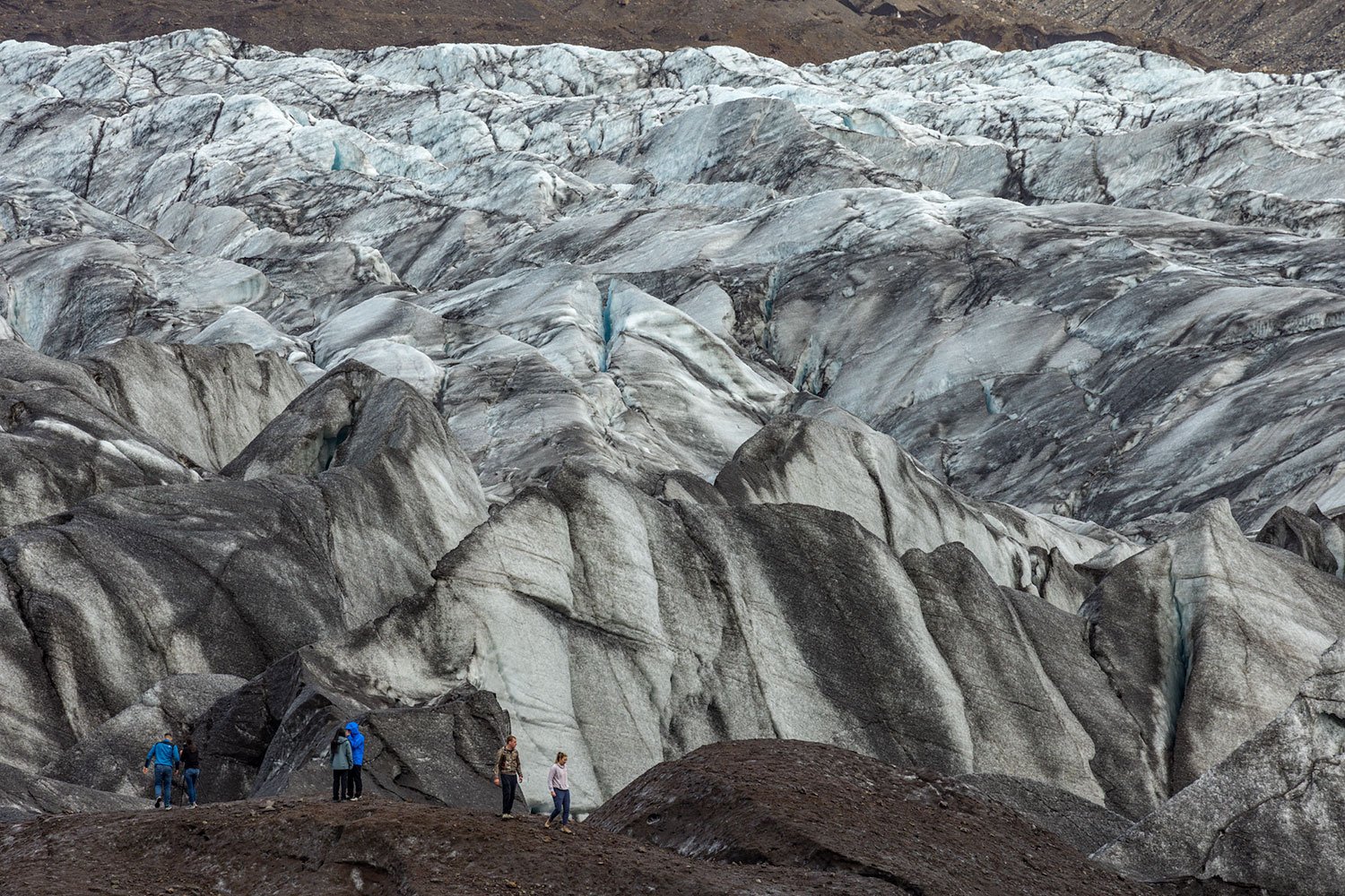 Walking the Moraine. Svinafellsjokull, Iceland, 2022