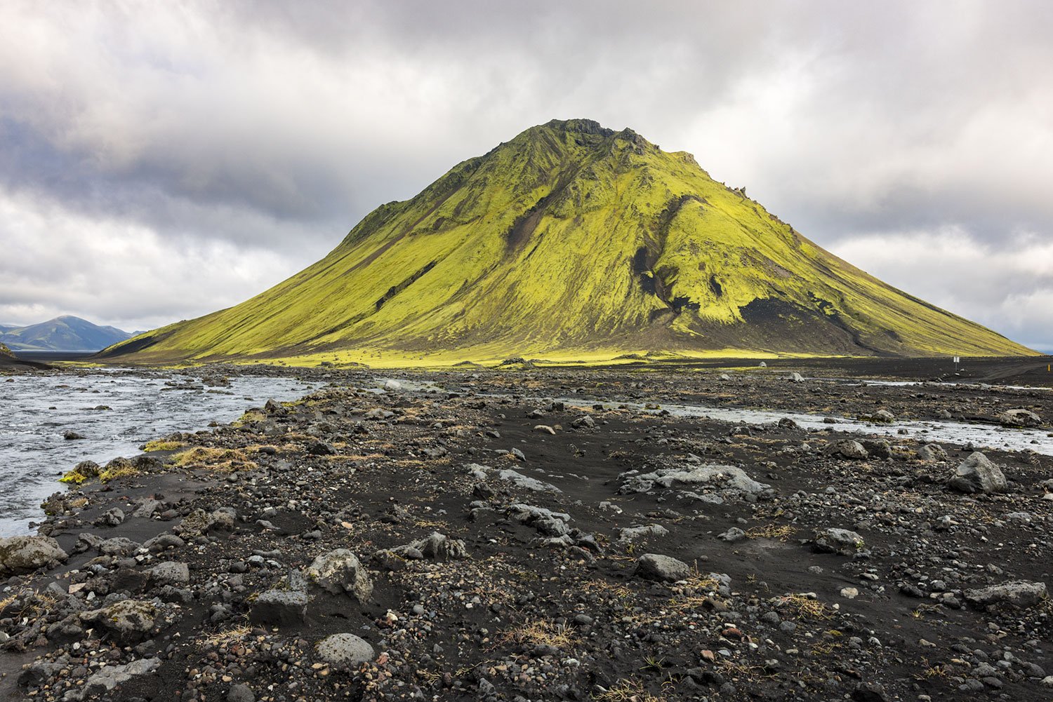 Maelifell Volcano & Stream. Western Highlands, Iceland. 2022