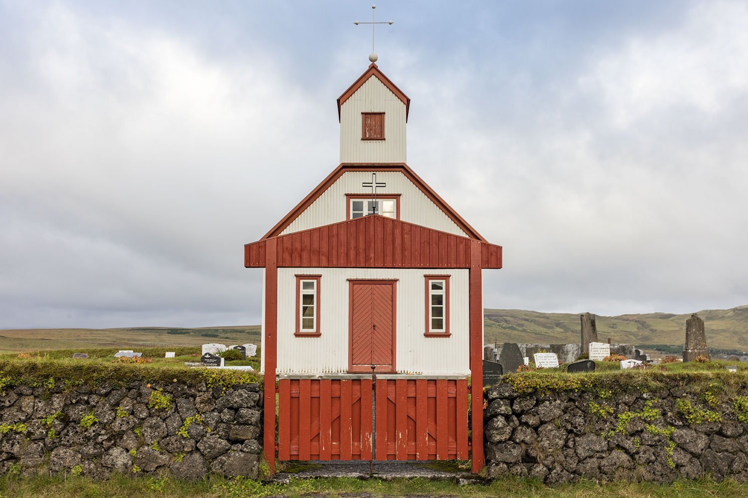 Red Roof Reyniskirkja Church. Western Highlands. Iceland, 2022