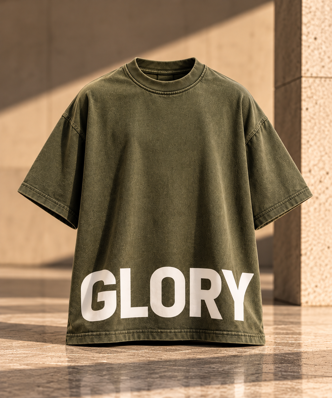Olive GLORY Oversized Streetwear Tee.png